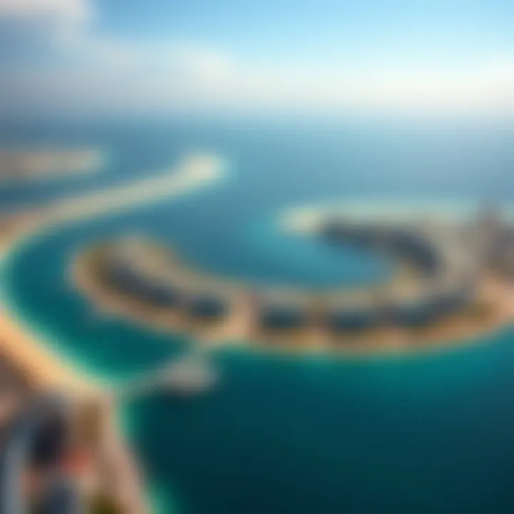 Stunning aerial view of Palm Jumeirah showcasing its crescent shape and luxurious properties