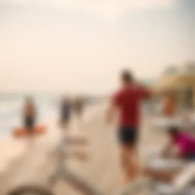 Vibrant beachfront lifestyle scene highlighting recreational activities along the shoreline