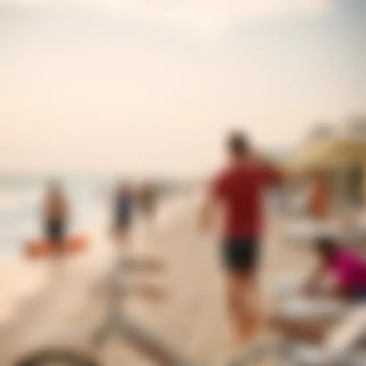 Vibrant beachfront lifestyle scene highlighting recreational activities along the shoreline