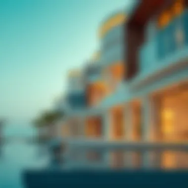 Architectural details of a luxury villa on Palm Jumeirah beachfront