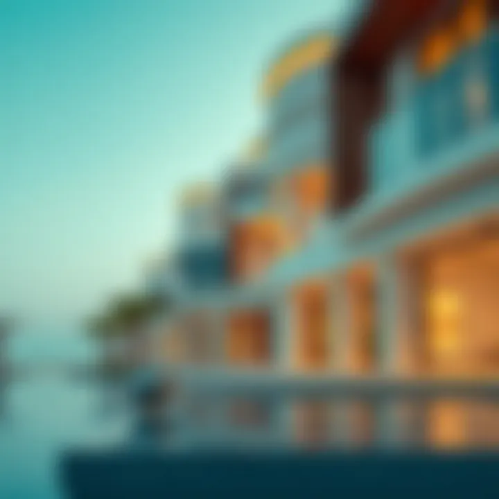 Architectural details of a luxury villa on Palm Jumeirah beachfront