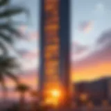Pinnacle Tower at Sunset Stunning architectural view of the Pinnacle Tower at sunset