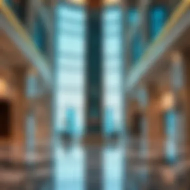 Interior Lobby of the Pinnacle Tower Luxurious interior lobby of the Pinnacle Tower