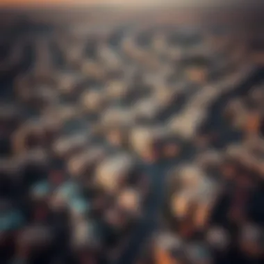 Aerial view of a bustling Dubai neighborhood