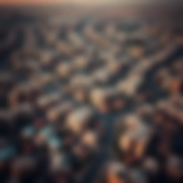 Aerial view of a bustling Dubai neighborhood