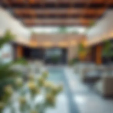 Architectural Harmony in the Rooftop Lounge Artistic design elements of the rooftop garden lounge blending with nature and architecture