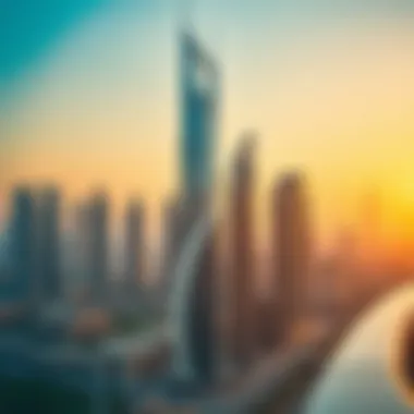Dubai's Luxurious Skyline Stunning skyline of Dubai showcasing luxury high-rises