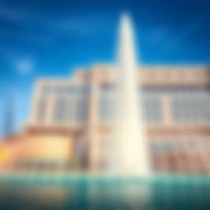 Architectural design of the Dubai Fountain showcasing its unique structure