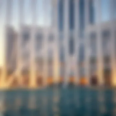 Close-up of the intricate water choreography of the Dubai Fountain