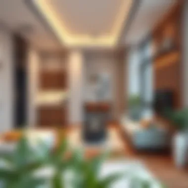 Contemporary Studio Flat Design in Dubai A modern studio flat showcasing elegant interior design and furnishings