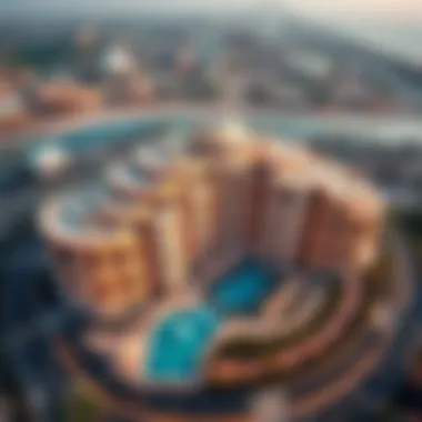 Stunning aerial view of ذا فيو النخلة showcasing its unique architecture