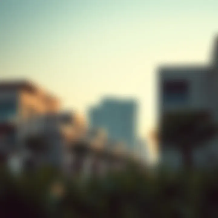 Modern Architecture in Emerging Neighborhoods Emerging neighborhood with modern architecture in Dubai