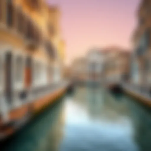 Canals and Architecture in Dubai's Venice Stunning canals reflecting Venetian-style architecture in Dubai