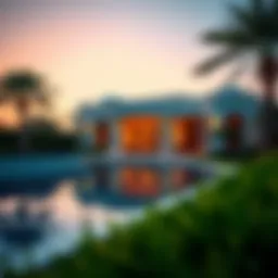 Scenic view of a luxurious villa in Al Bahya