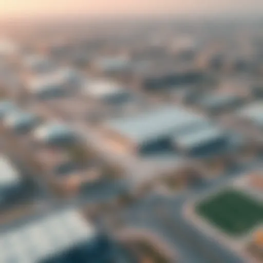 Aerial View of Al Quoz Industrial Area Aerial view of Al Quoz showcasing industrial warehouses and logistics centers