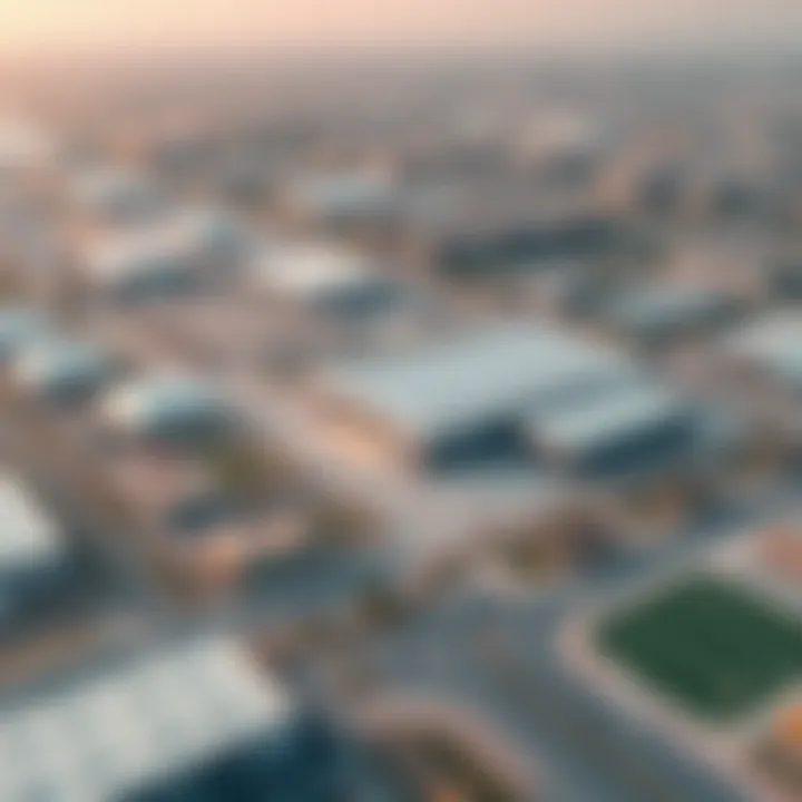 Aerial View of Al Quoz Industrial Area Aerial view of Al Quoz showcasing industrial warehouses and logistics centers