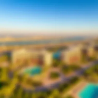 Overview of Yas Beach Residences Aerial view of Yas Beach Residences and surrounding areas