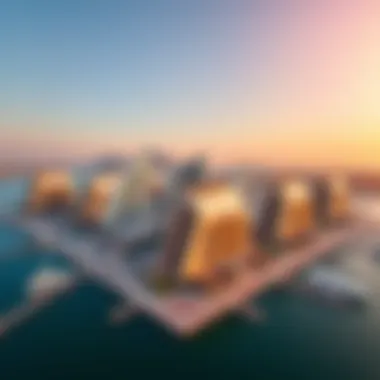 Aerial view of Zumurud Tower Marina showcasing its distinctive architectural design