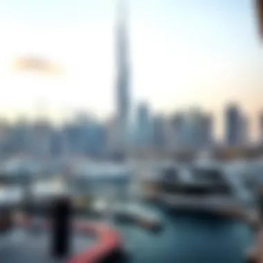 Dynamic skyline of Dubai with Zumurud Tower Marina in the foreground