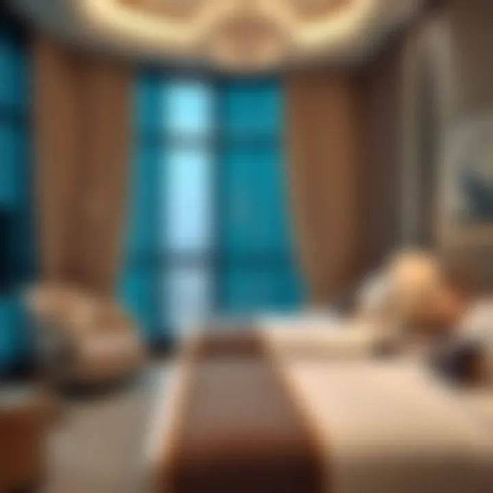 A lavish guest room at Fanduq Royal Am, illustrating comfort and sophistication