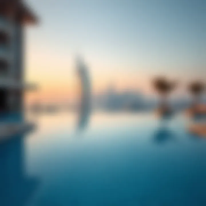 Infinity Pool with a View of Dubai Infinity pool overlooking the stunning Dubai skyline