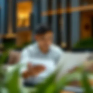 A person analyzing documents for decision-making