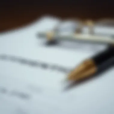 A close-up of official documents and a pen symbolizing the application process