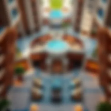 Aerial view of Gate Village Building 3 showcasing its unique architectural design.