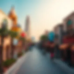 A panoramic view of Dubai's Global Village showcasing its vibrant architecture