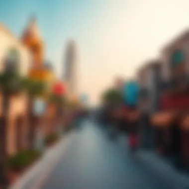 A panoramic view of Dubai's Global Village showcasing its vibrant architecture