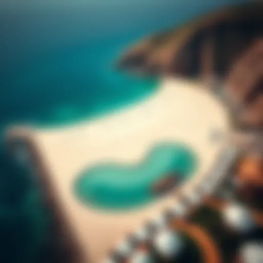 Aerial Perspective of Hudayriat Beach Aerial view of Hudayriat Beach showcasing its unique coastline
