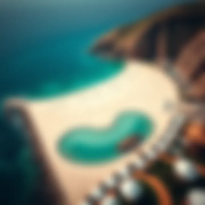 Aerial Perspective of Hudayriat Beach Aerial view of Hudayriat Beach showcasing its unique coastline