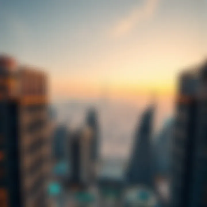 Panoramic view of the Dubai skyline from Jewels Tower 2