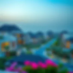 A panoramic view of Jumeirah Park District 1 showcasing modern residential architecture.