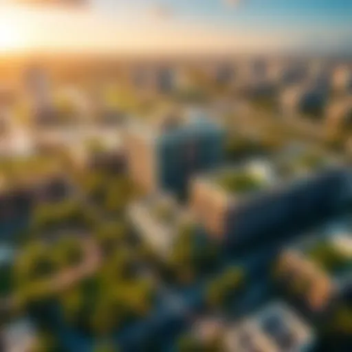 Aerial view of District 8, Jumeirah Park showcasing lush greenery and modern architecture.