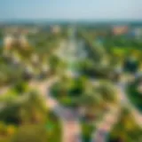 Aerial view of Khaleej Al Arabi Park showcasing its lush greenery and pathways