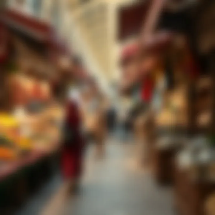 Cultural Encounters in Dubai's Markets Vibrant marketplace illustrating cultural diversity