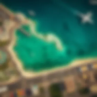 Aerial Perspective of Transport Links near Mamzar Beach Aerial view depicting transport links surrounding Mamzar Beach