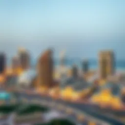 A panoramic view of Dubai showcasing notable Mazaya Real Estate developments.