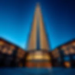 Architectural detail of the Maze Tower highlighting its unique design