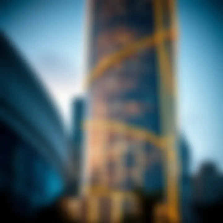 Close-up of the architectural details of Millennium Tower highlighting its innovative design