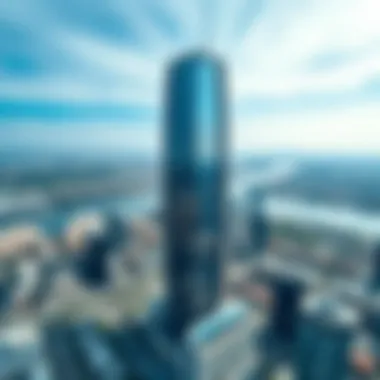 A panoramic view of the surrounding area of Millennium Tower demonstrating local real estate