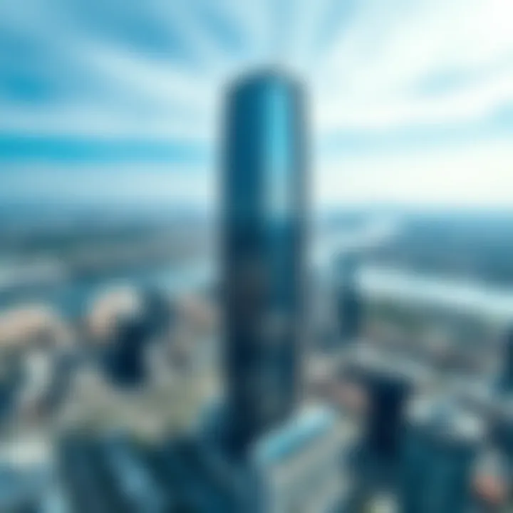 A panoramic view of the surrounding area of Millennium Tower demonstrating local real estate