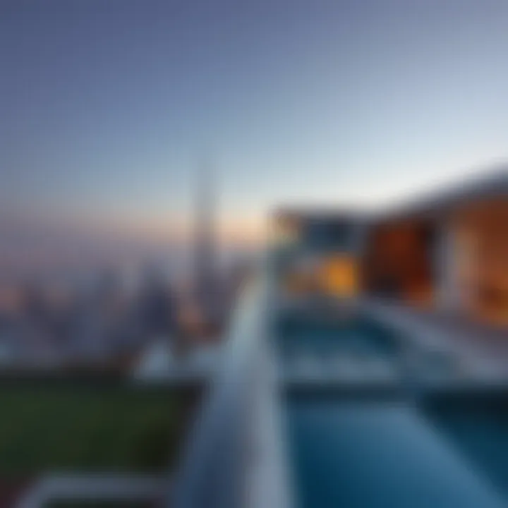 Luxury villa in Dubai overlooking the skyline