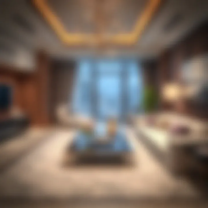 Luxurious living room inside Murjan Asfar Hotel Apartments