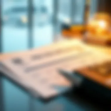 Close-up of visa application documents on a desk