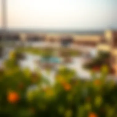 Amenities of Gate Village 5 A panoramic view of the amenities available at Gate Village 5, including parks and recreational areas