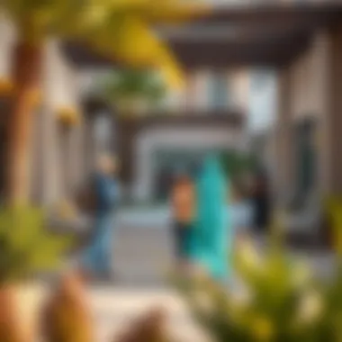 Vibrant Lifestyle at Gate Village 5 A vibrant lifestyle scene within Gate Village 5, highlighting community interactions