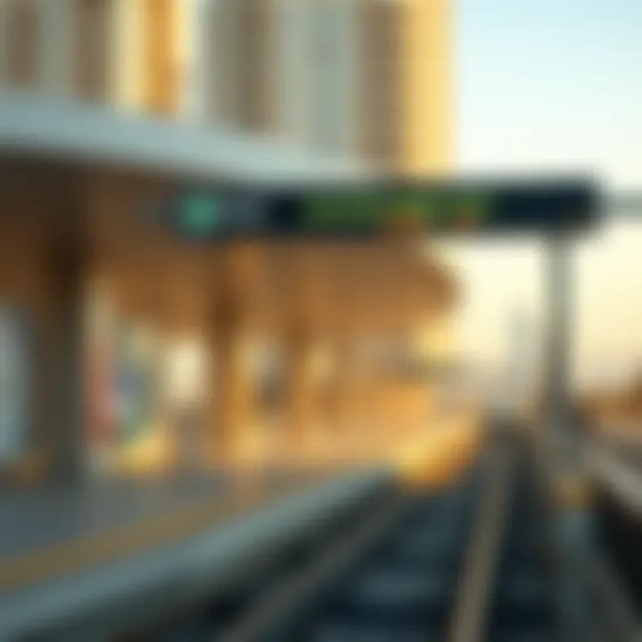 Map showing metro routes connecting to Jumeirah Village Circle