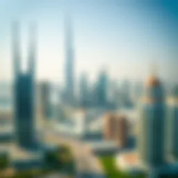 Aerial view of Dubai skyline showcasing iconic buildings